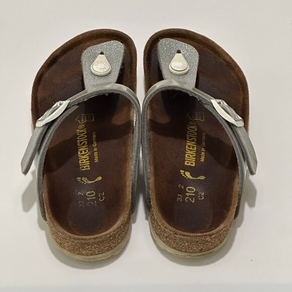 Birkenstock Gizeh Sandal - Kids' US 2 - 2.5 - Silver Glitter VERY GOOD CONDITION - Picture 5 of 9